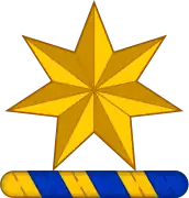 Estrella de la Commonwealth como la cresta del  escudo de armas de Australia
