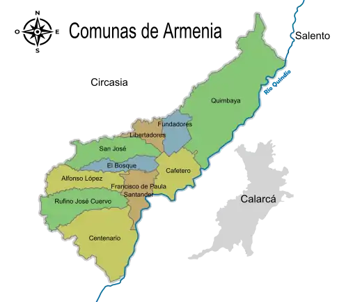 Comunas de la ciudad de Armenia.