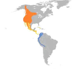 Distribución geográfica del pibí occidental.