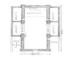 Plano de planta actual dibujado en el siglo&nbsp;XVIII