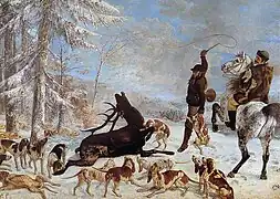 Gustave Courbet (1819-1877), L'Hallali du cerf, 1867, óleo sobre tela, 355 × 505&nbsp;cm.