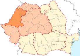 Mapa con la ubicación de Crișana en Rumania.