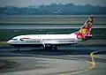 El avión accidentado fotografiado en febrero de 1998.