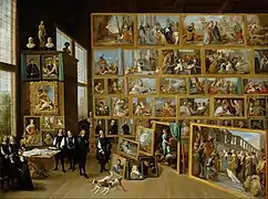 El archiduque Leopoldo Guillermo, en su galería de Bruselas (Kunsthistorisches Museum de Viena, 1650-52).