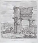 Dibujo de las ruinas enterradas, Stefano della Bella, 1656.