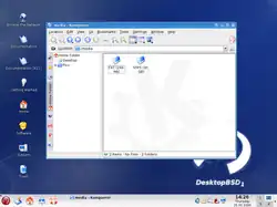 DesktopBSD, con KDE como entorno de escritorio.