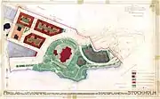 Plan urbanístico para Diplomatstaden y Nobelparken (Estocolmo) elaborado por P. O. Hallman en 1911
