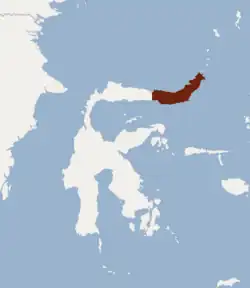 Distribución en Célebes de B. fratrorum
