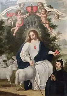 Divina pastora con donante de Manuel Samaniego. MuNa, Quito.