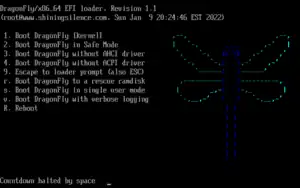 Cargador de arranque de DragonFly BSD 6.2.1, UEFI