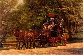 The Fairman Rogers Four-in-Hand (1879–80) de Thomas Eakins, Philadelphia Museum of Art, Filadelfia, Pennsylvania, Estados Unidos.