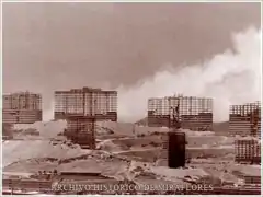 Construcción del complejo en 1955.