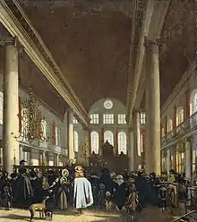Interior de la sinagoga portuguesa de Ámsterdam, de Emanuel de Witte, ca. 1680.