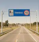 Cartel indicador ingreso ciudad