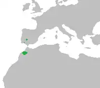 Área de distribución de Erodium mouretii