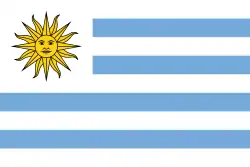 Bandera utilizada por los colorados de Fructuoso Rivera durante la Guerra Grande