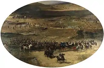 Revista de tropas, de Mariano Fortuny, 300 × 460&nbsp;cm (elíptico).