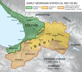 Reinos del Cáucaso ca del 600—150 a.&nbsp;C. Cólquida e Iberia