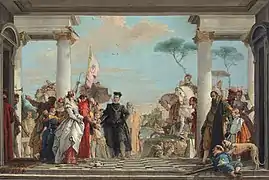 La visita de Enrique III a la villa Contarini, de Tiépolo, ca. 1750.