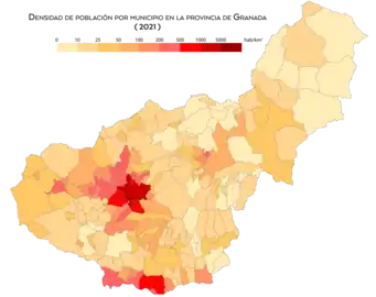 Densidad por municipios 2021