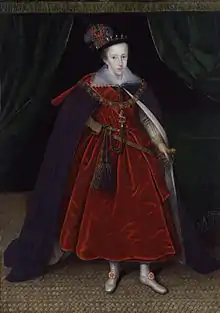 Enrique Federico, príncipe de Gales. Enrique fue visto como un heredero prometedor y brillante a los tronos de su padre. Fue el hijo mayor de Jacobo I de Inglaterra y VI de Escocia y de su esposa, Ana de Dinamarca.