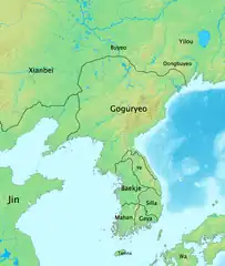 Corea en 315. Goguryeo recuperó el antiguo territorio de Gojoseon