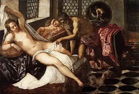 Tintoretto (Vulcano sorprende a Venus y Marte,), 1545.