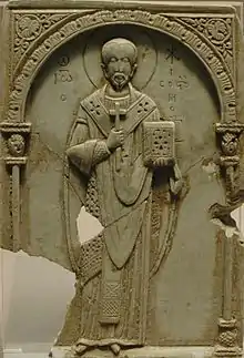 Relieve en esteatita, San Giovanni Crisostomo (siglo&nbsp;XI), Museo del Louvre, París.