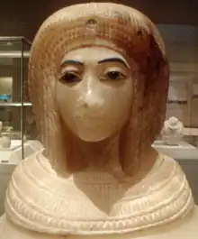 Tapón de un vaso canopo con el retrato de Kiya. Metropolitan Museum of Arte, Nueva York.