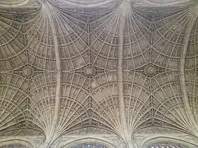 Bóveda de abanico en la capilla del King's College, Cambridge (Inglaterra)
