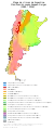 Mapa de climas de Argentina. Clasificación según Koppen-Geiger, perteneciente al período 1980 - 2016.