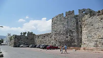 Vista del muro exterior del castillo.