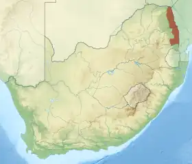 Localización del PNK en Sudáfrica