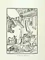 Otra ilustración del Rerum Moscoviticarum Commentarii de Herberstein en el que se aprecia un mangual colgando de una cuerda, en quinta posición contando desde la derecha.