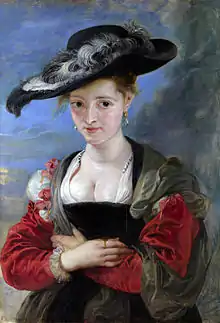 El sombrero de paja, probablemente retrato de Susanna Fourment, hacia 1622, ahora en la National Gallery, Londres.
