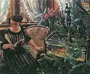 Dama con pecera (1911), 74 x 90.5&nbsp;cm., Österreichische Galerie