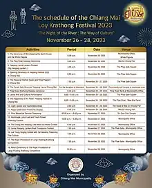 Festival Loy Krathong Chiang Mai - Programa 2023