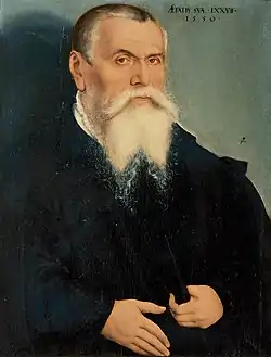 Lucas Cranach: Autorretrato, (1550).