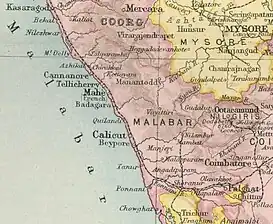 Detalle de Malabar en el Diccionario geográfico imperial de la India (1909).