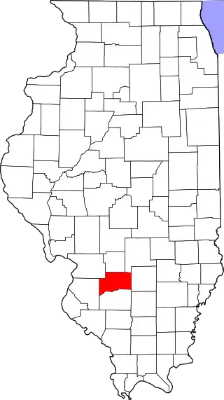 Map of Illinois highlighting Clinton County