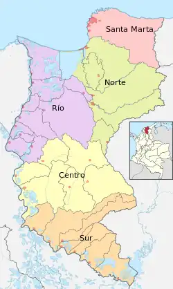 Subregiones de Magdalena