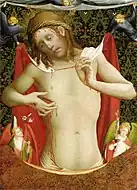 Varón de dolores del artista del norte de Alemania Meister Francke, c. 1435.
