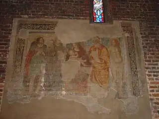 Frescos sobre la pared izquierda del la parte más antigua