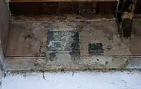 Ensayo de los frescos que quedan ocultos por el yeso.