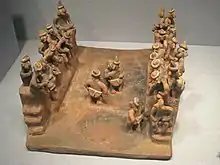 Reconstrucción de un juego de pelota (estado de Nayarit, 200 a.C. - 500 d.C.)