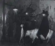 Napoleon Entering New York (c. 1957), en acuatinta