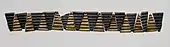 Collar; 2600–2500 AC; oro y lapis lazuli; largo: 22.5&nbsp;cm; Cementerio Real de Ur (Iraq); Metropolitan Museum of Art
