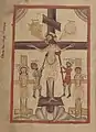 Una «crucifixión de Jesús» nestoriana, ilustración pertenece al Evangeliario nestoriano, siglo&nbsp;XVI.