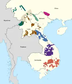 Distribución de las especies y subespecies