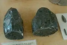 Piedras de obsidiana encontradas en Sáliagos.